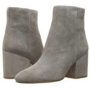 NWOB Sam Edelman Taye Grey Suede Block Heel Booties